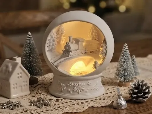 Globo de neve trem de inverno